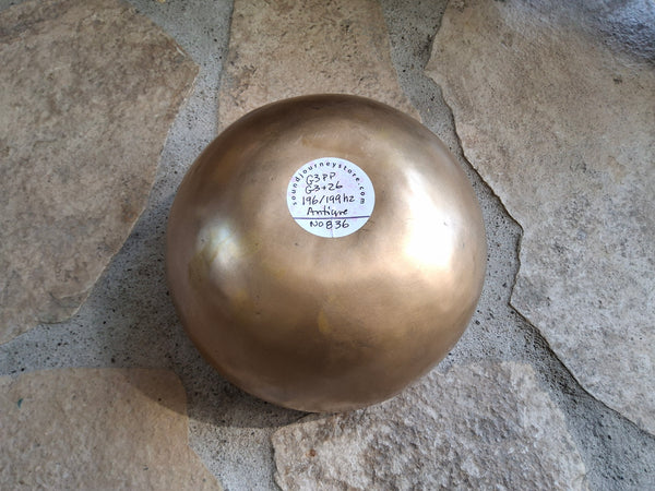 Bowl 836: 6.75" Vintage Himalayan Singing Bowl 169/199 HZ G3+24