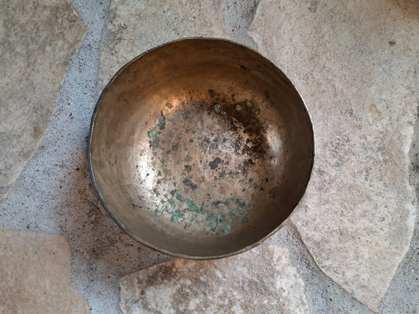 Bowl 839: 6.5" Vintage Himalayan Singing Bowl 223 HZ A3+23