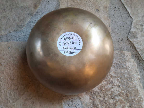 Bowl 866: 6.5" Vintage Himalayan Singing Bowl 237 HZ A#3+29