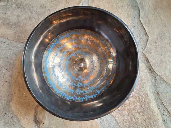 Bowl 923: 9.75" Thangka Art Work Himalayan Singing Bowl 170 Hz F3-46