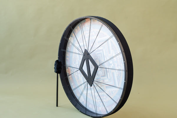 14", 20", 24" Tibetan Wheel of Life Vegan Tunable Hand Drum
