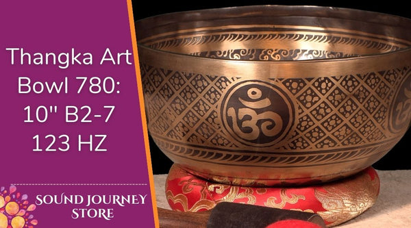 Bowl 780: 10" B2-7 New Thanka Art Himalayan Singing Bowl 123 HZ
