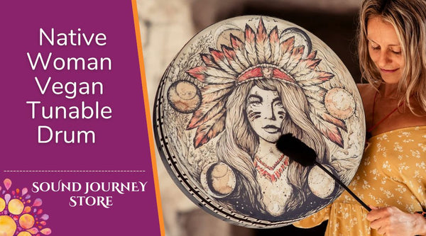 18" Native Woman Vegan Tunable Hand Drum