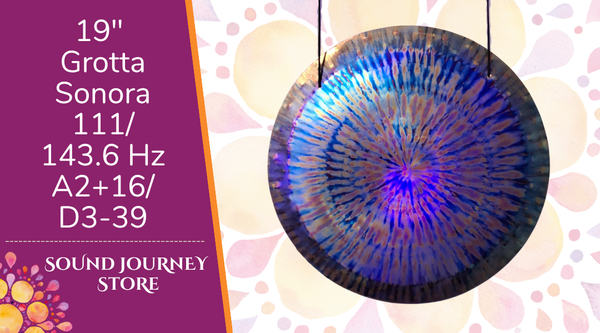 19" Grotta Sonora Flower Power Handheld Titanium Gong 111/143.6 Hz A2+16/D3-39