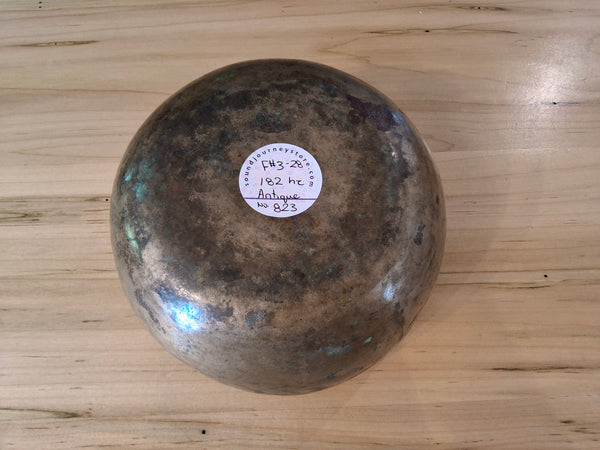 Bowl 823: 7.25" Antique Himalayan Singing Bowl 182 HZ F#3-28