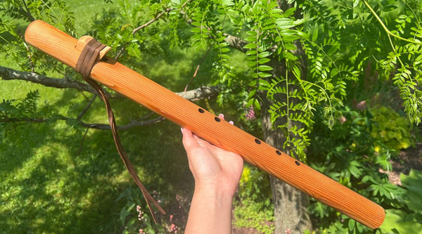 Low D minor Bass Blue Bear Flute  Western Cedar Flute