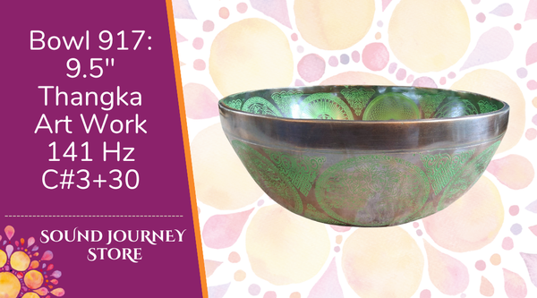 Bowl 920: 10" Thangka Artwork Himalayan Singing Bowl 141/149 Hz C#3+30