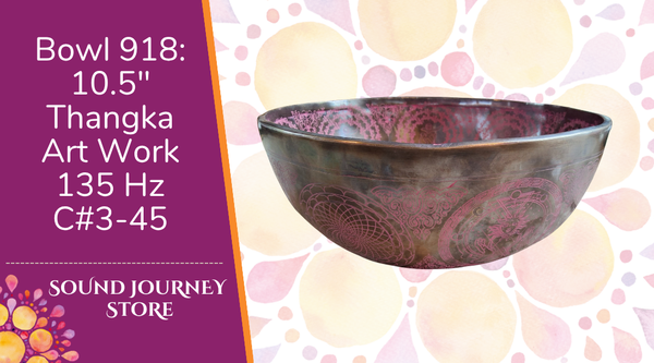 Bowl 920: 10" Thangka Artwork Himalayan Singing Bowl 141/149 Hz C#3+30