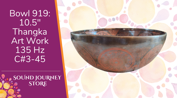 Bowl 920: 10" Thangka Artwork Himalayan Singing Bowl 141/149 Hz C#3+30