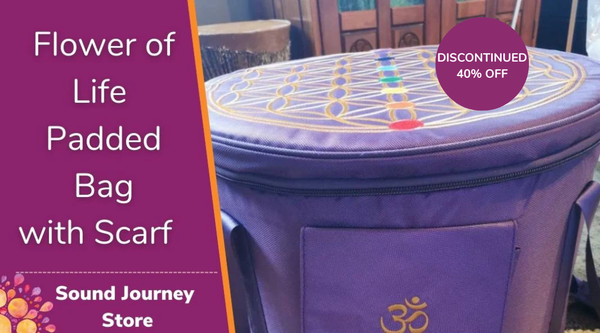 DISCONTINUED : Flower of Life Padded Bag and Scarf for Singing Bowls