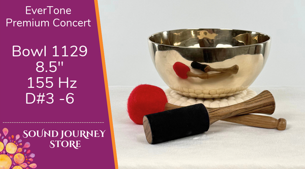 Bowl 1129: 8.5" Premium Concert Singing Bowl 155 Hz D#3 -6